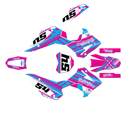 honda crf110f graphics kit 2013-2018 split series magenta