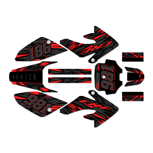 honda crf100 graphics kit 2011-2016 twitch series red
