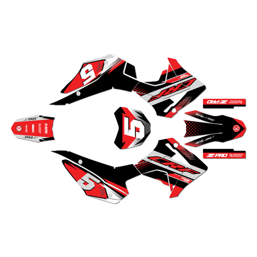 honda crf110f graphics kit 2013-2018 turbo series red