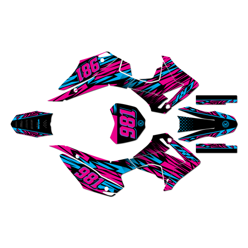 honda crf110f graphics kit 2013-2018 twitch series magenta