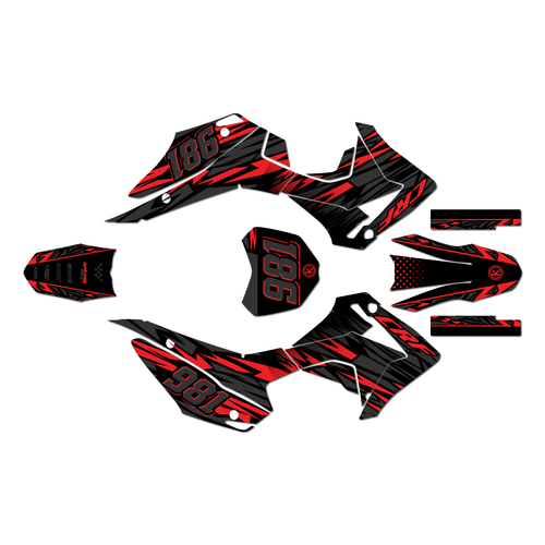 honda crf110f graphics kit 2013-2018 twitch series red