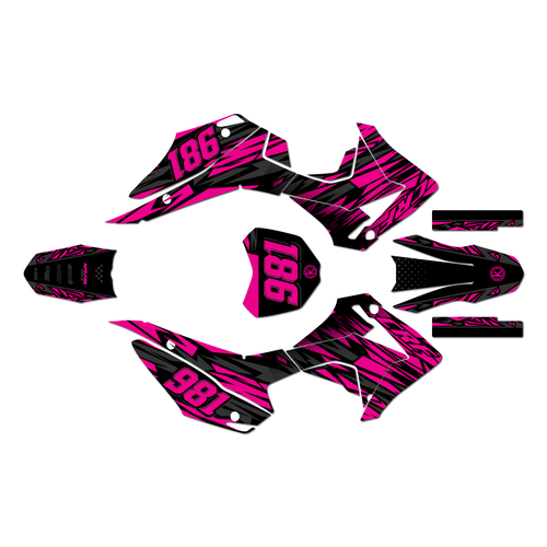 honda crf110f graphics kit 2013-2018 twitch series magenta-shift