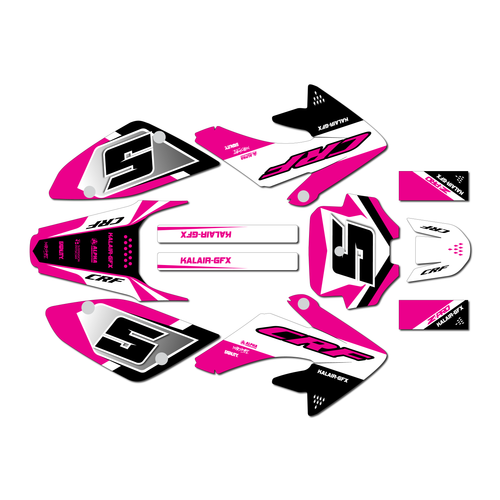 honda crf100 graphics kit 2004-2010 venom series magenta