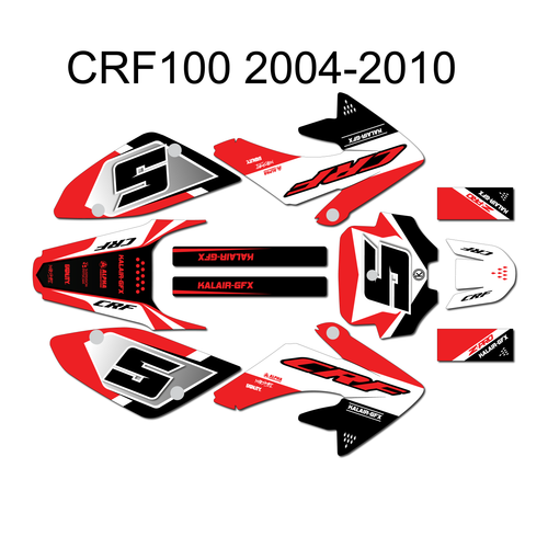 honda crf100 graphics kit 2011-2016 venom series red