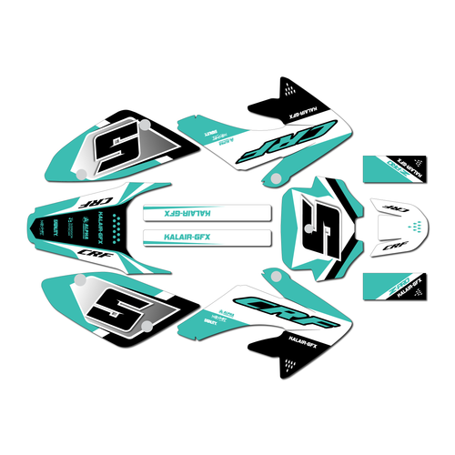 honda crf100 graphics kit 2011-2016 venom series teal