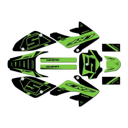 honda crf100 graphics kit 2011-2016 venom series green