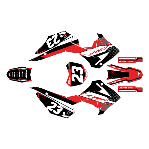 honda crf110f graphics kit 2013-2018 viper series red