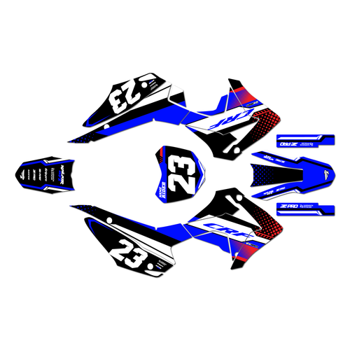 honda crf110f graphics kit 2013-2018 viper series blue