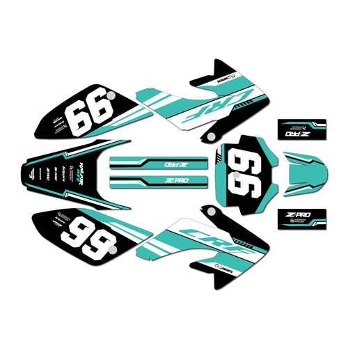 honda crf100 graphics kit 2011-2016 viper series turquoise