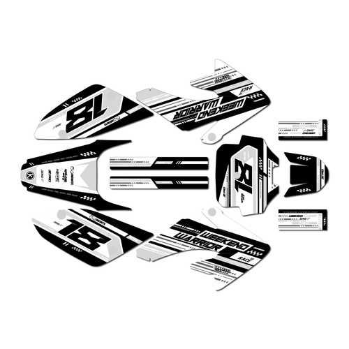 honda crf100 graphics kit 2011-2016 warrior series white