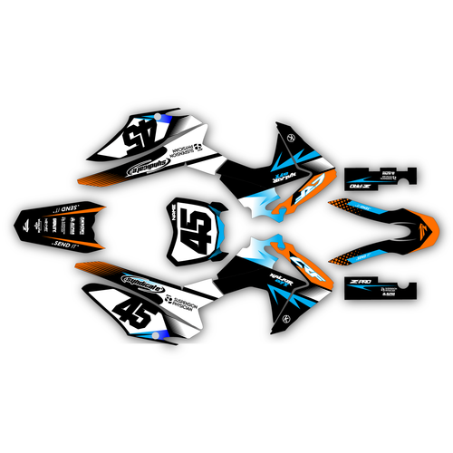 honda crf125f graphics kit 2013-2018 division series orange