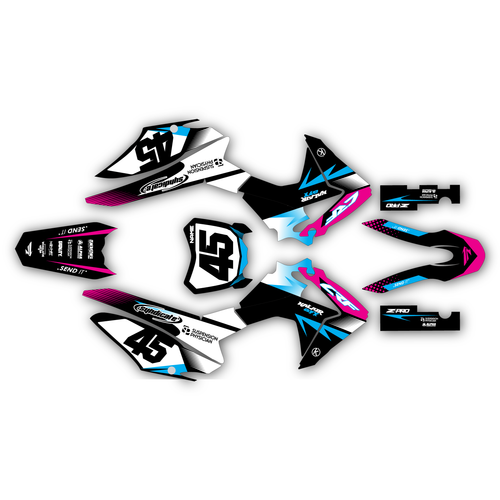 honda crf125f graphics kit 2013-2018 division series magenta