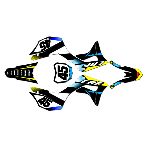 honda crf125f graphics kit 2019-2026 division series yellow