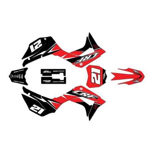 honda crf110f graphics kit 2019-2026 crew series red-shift
