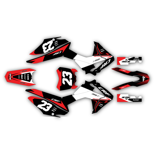 honda crf125f graphics kit 2013-2018 evader series red