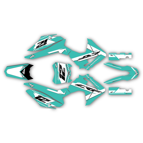 honda crf125f graphics kit 2013-2018 lethal series teal