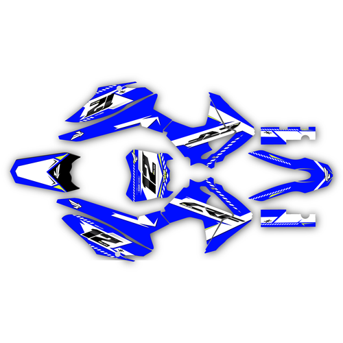 honda crf125f graphics kit 2013-2018 lethal series blue