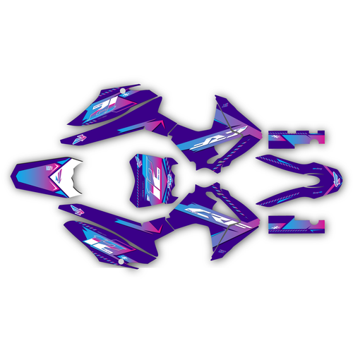 honda crf125f graphics kit 2013-2018 lethal series purple