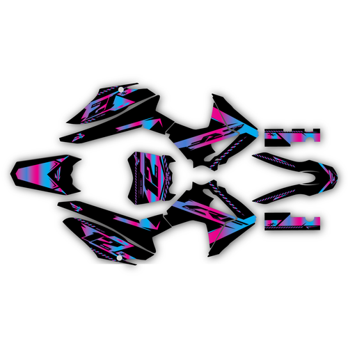 honda crf125f graphics kit 2013-2018 lethal series magenta-shift
