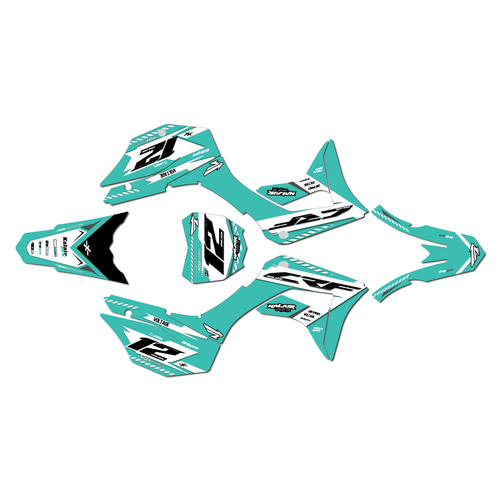 honda crf125f graphics kit 2019-2026 lethal series teal