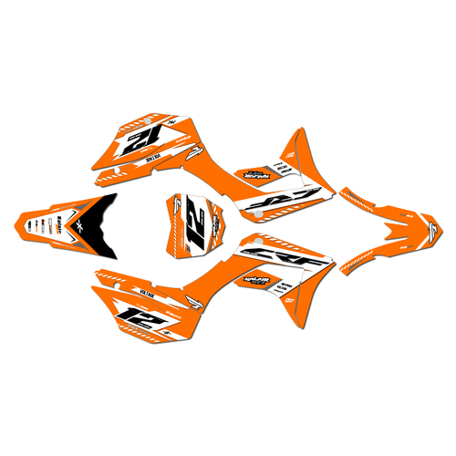 honda crf125f graphics kit 2019-2026 lethal series orange
