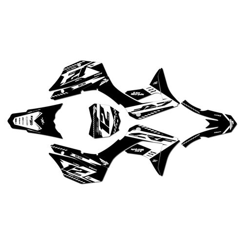 honda crf125f graphics kit 2019-2026 lethal series white