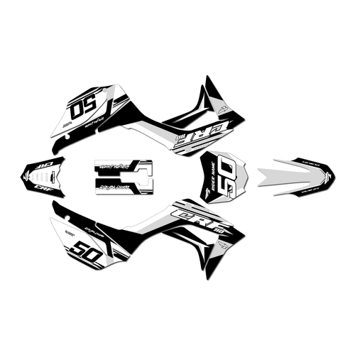 honda crf110f graphics kit 2019-2026 evo series white