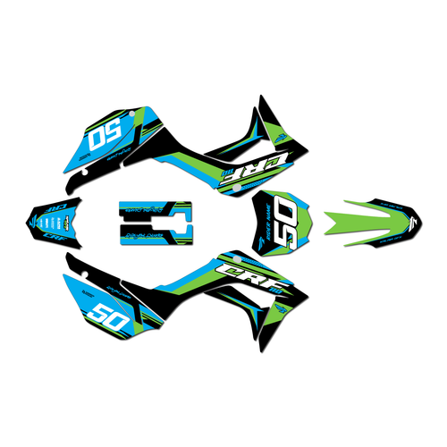 honda crf110f graphics kit 2019-2026 evo series green