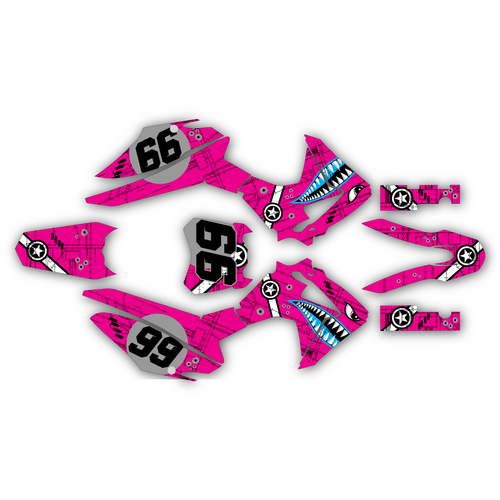 honda crf125f graphics kit 2013-2018 predator series magenta