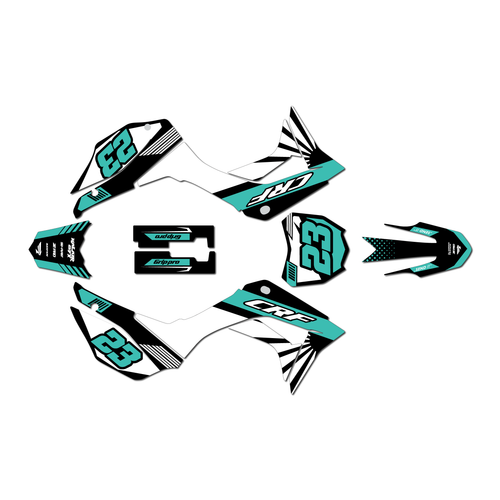 honda crf110f graphics kit 2019-2026 fh series teal