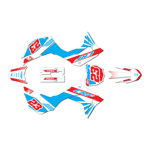 honda crf110f graphics kit 2019-2026 fh series cyan-red