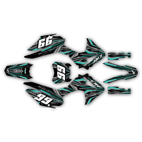 honda crf125f graphics kit 2013-2018 prime series teal