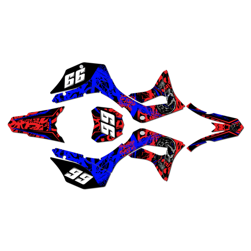 honda crf125f graphics kit 2019-2026 revolt series blue