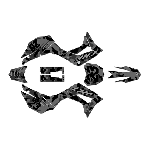 honda crf110f graphics kit 2019-2026 invasion series smoke