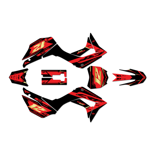 honda crf110f graphics kit 2019-2026 lethal series gold