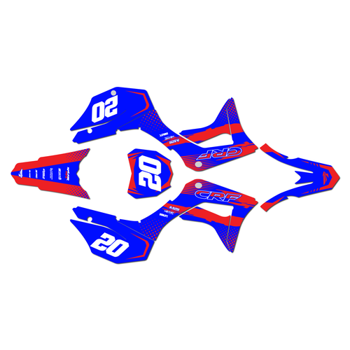 honda crf125f graphics kit 2019-2026 spear series blue-red