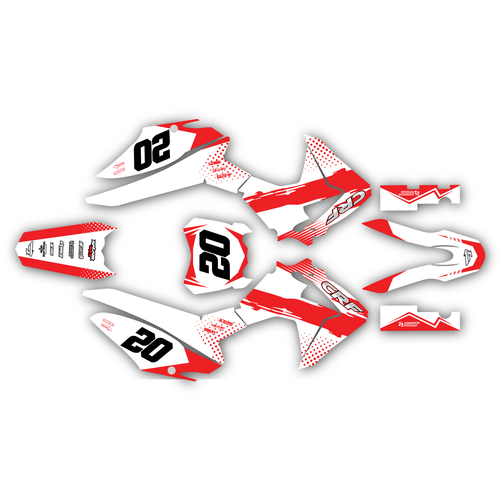 honda crf125f graphics kit 2013-2018 spear series red