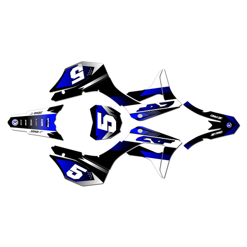 honda crf125f graphics kit 2019-2026 turbo series blue