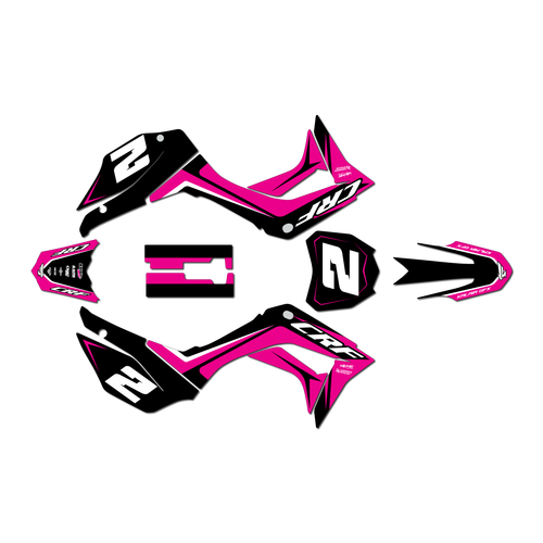 honda crf110f graphics kit 2019-2026 lightning series magenta