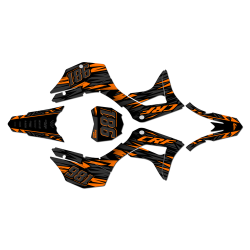 honda crf125f graphics kit 2019-2026 twitch series orange