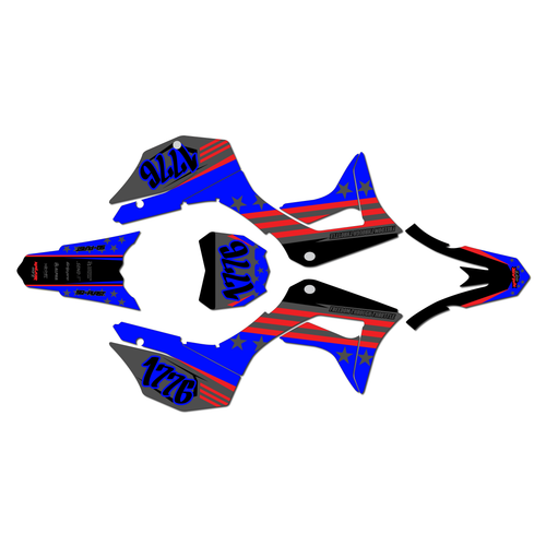 honda crf125f graphics kit 2019-2026 usa series red-shift