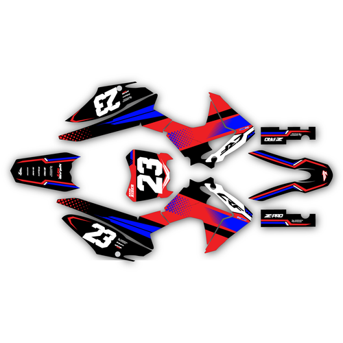 honda crf125f graphics kit 2013-2018 viper series red