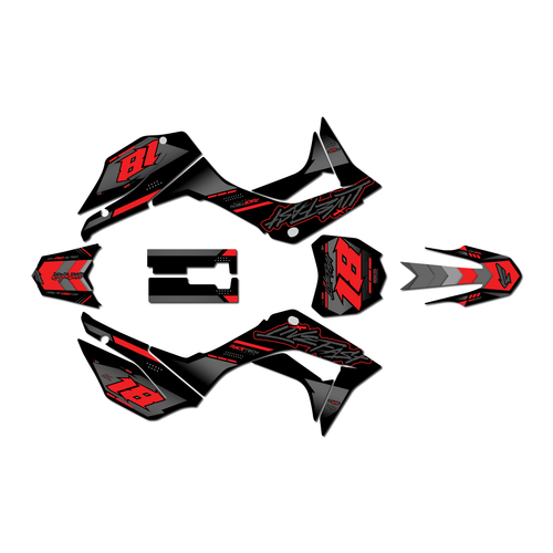 honda crf110f graphics kit 2019-2026 rebel series gray