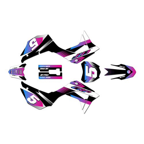 honda crf110f graphics kit 2019-2026 turbo series fade