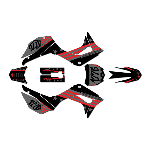 honda crf110f graphics kit 2019-2026 usa series red-shift