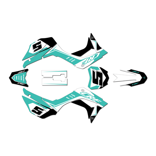 honda crf110f graphics kit 2019-2026 venom series teal