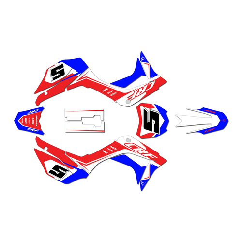 honda crf110f graphics kit 2019-2026 venom series red-blue