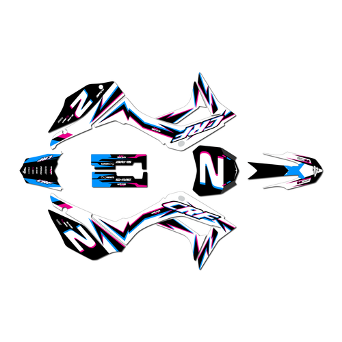 honda crf110f graphics kit 2019-2026 vizion series pink