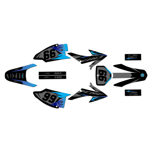 honda crf150f graphics kit 2008-2014 division series blue-shift