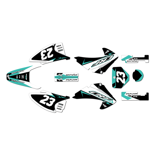 honda crf230f graphics kit 2003-2007 evader series teal